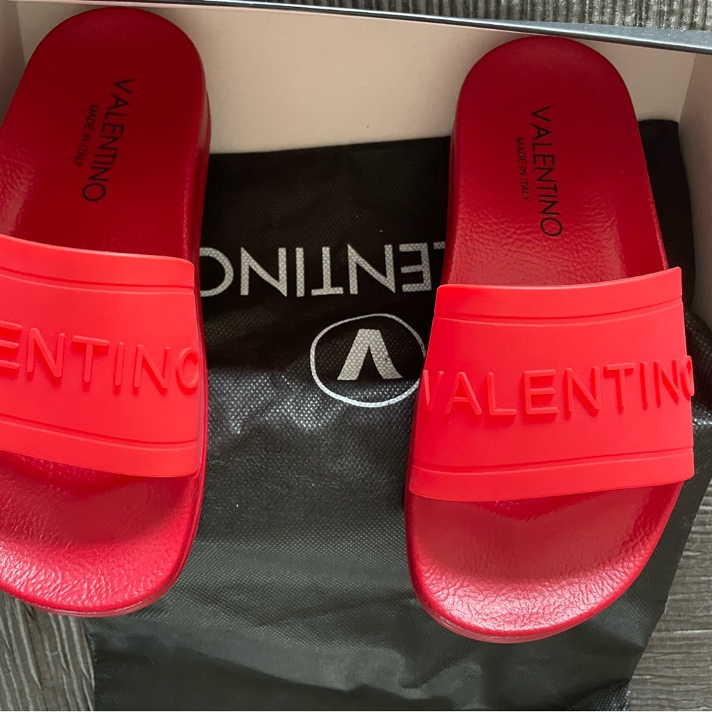 Red slides, sz 5.5 Womens, bought for child.